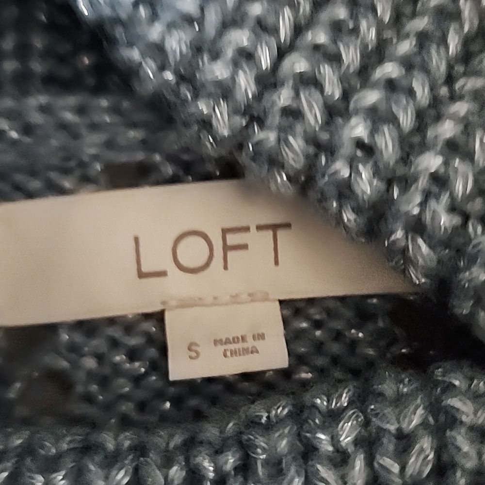 Shimmer Blue Gray Metallic Silver Thread Throughout Size S - Picture 7 of 9